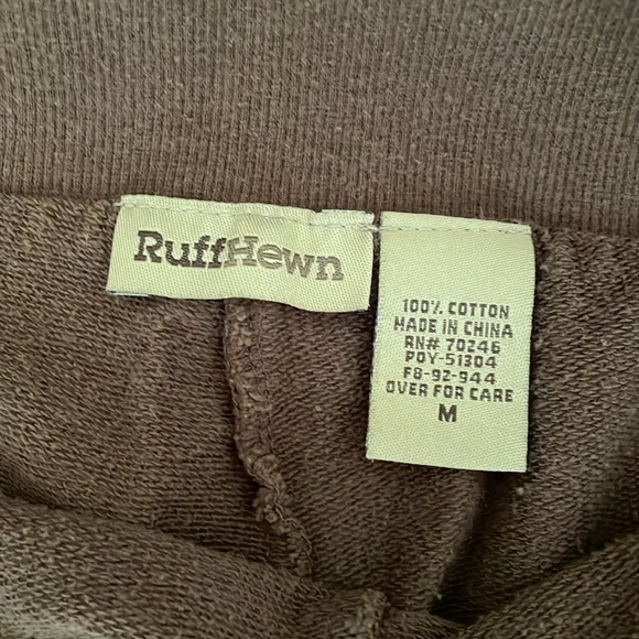 Wide Leg Crop Pants Terry Knit Brown Orange Flower Women M Pull-On Style - Picture 3 of 5